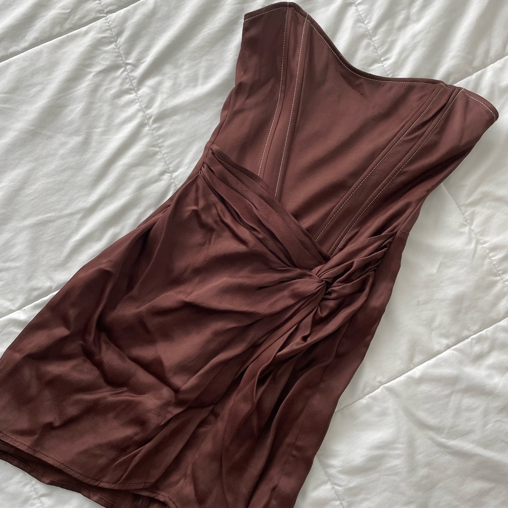 Zara brown Corset Mini Dress
